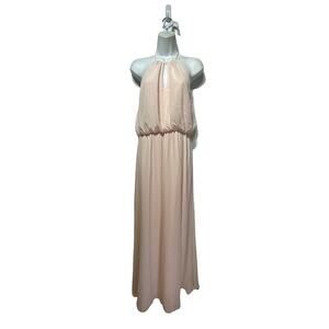 levkoff pink chiffon maxi length formal dress Size 8